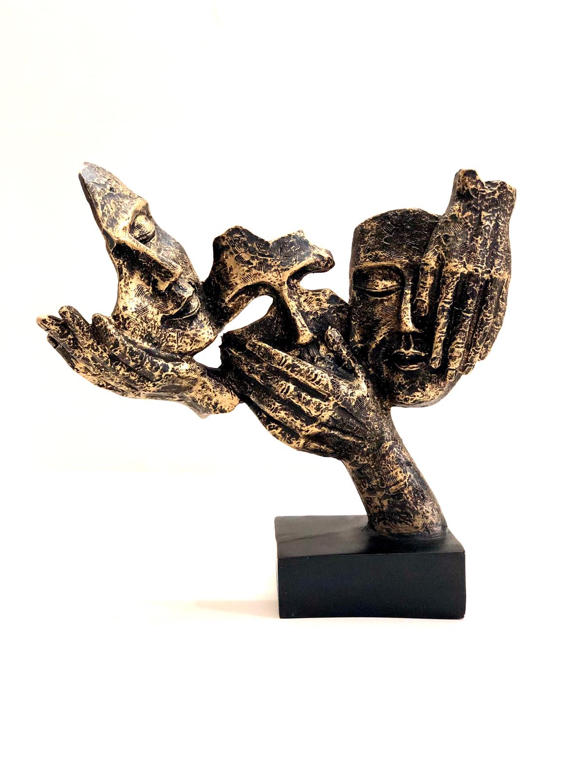 3 Faces Sculpture Artwork Interior Design Ideas With Modern Artefacts Tamrapatra