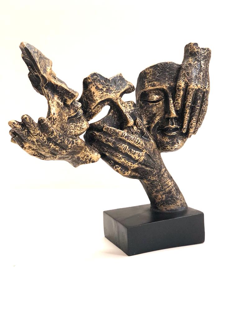 3 Faces Sculpture Artwork Interior Design Ideas With Modern Artefacts Tamrapatra