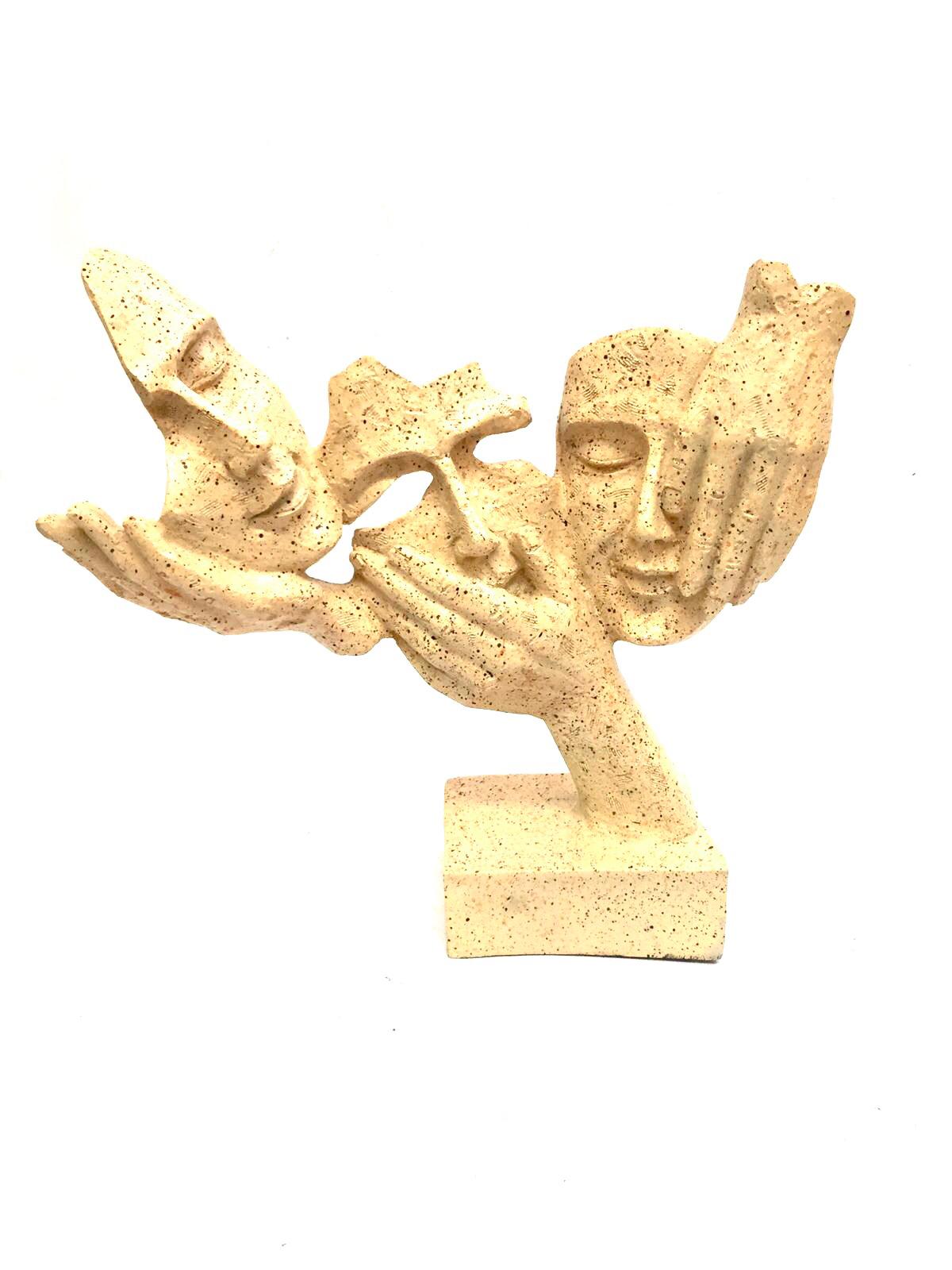 3 Faces Sculpture Artwork Interior Design Ideas With Modern Artefacts Tamrapatra