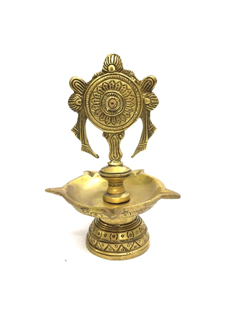 5 Mukhi Diya Brass Handmade Spiritual Accessories Collectible By Tamraptra