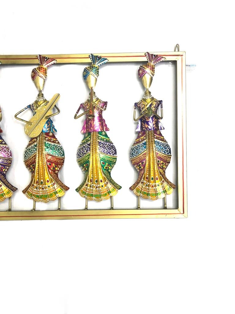 Fine Quality Musical Frame With Standing 5 Musicians Indian Art By Tamrapatra