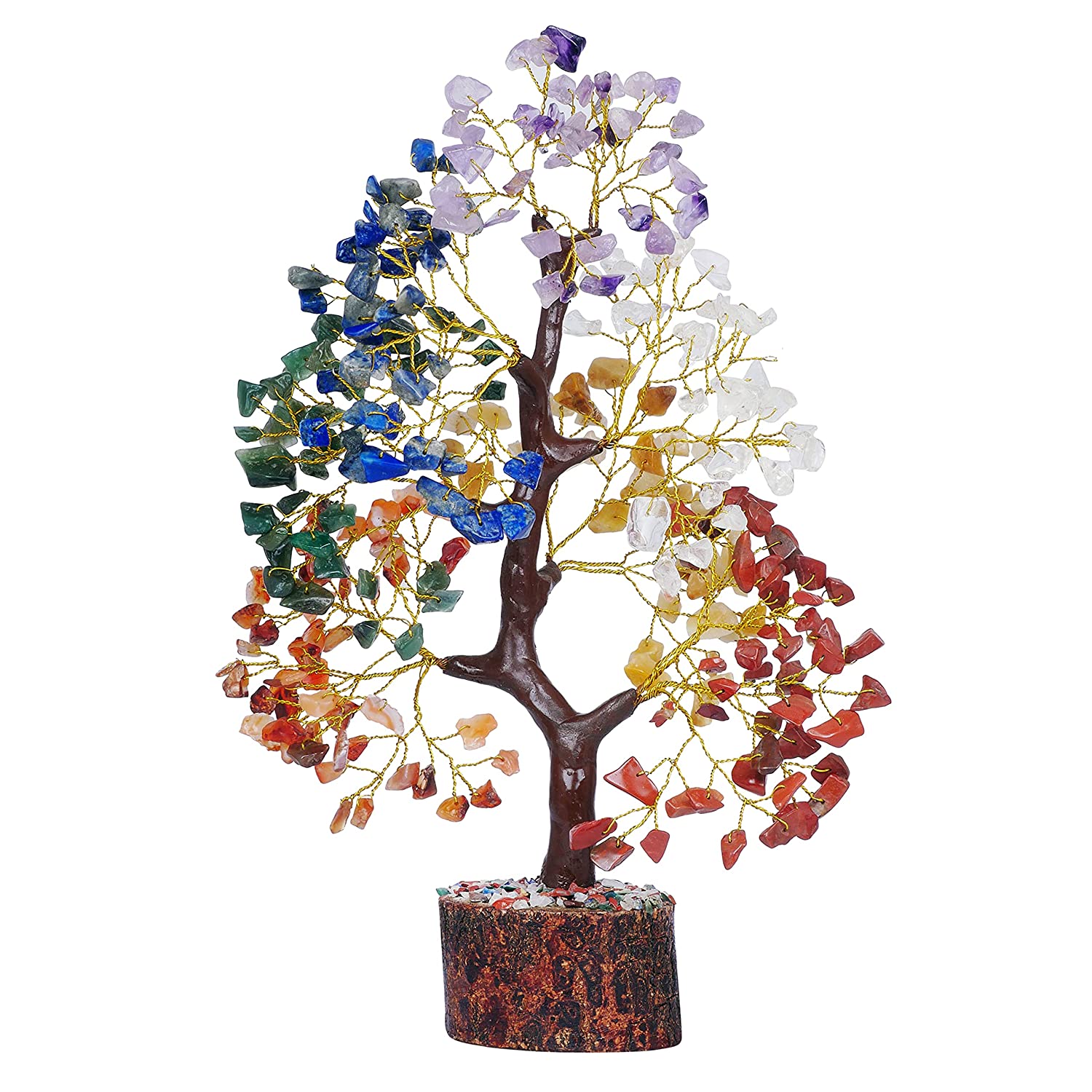 Tree With 7 Chakra Crystal Lucky Plant 300 Beads Décor Showpiece Tamrapatra