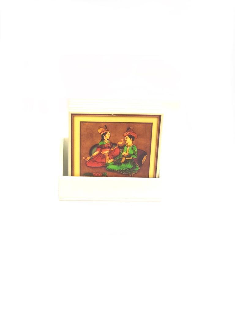 Acrylic Royal Figures Tea Coasters Set Of 6 Handicrafts Of India By Tamrapatra
