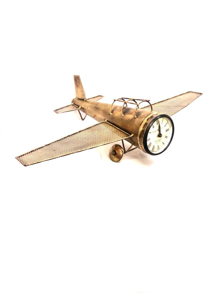 Aero Plane Metal Art Exclusive Vintage Collection Table Clock From Tamrapatra