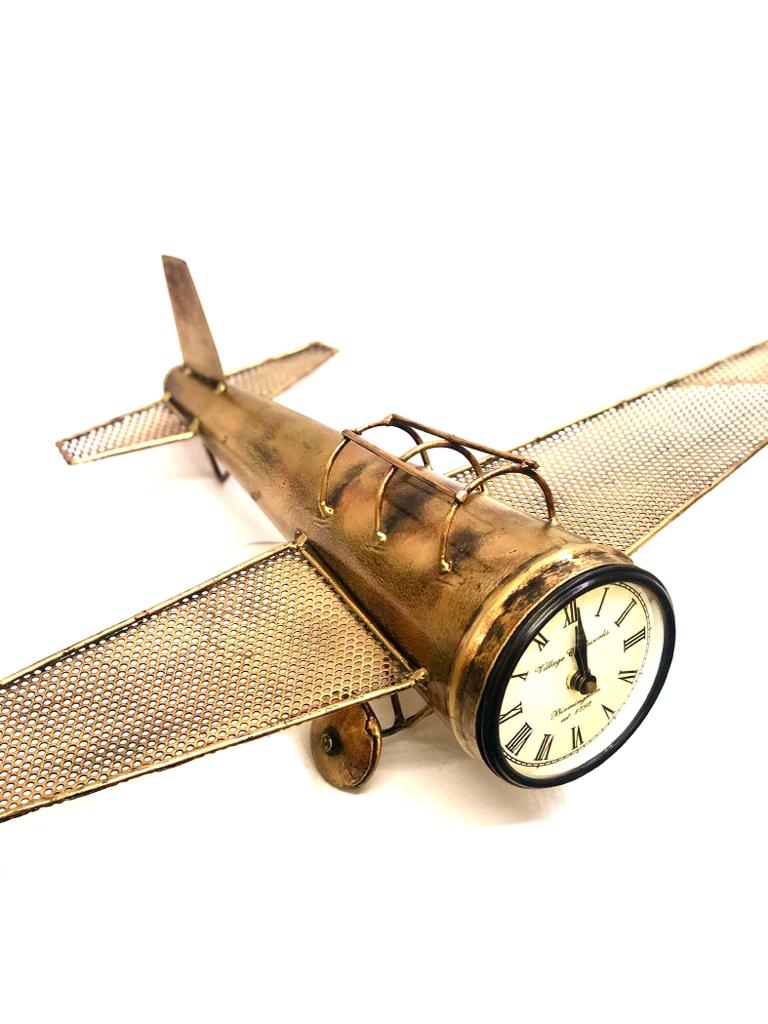 Aero Plane Metal Art Exclusive Vintage Collection Table Clock From Tamrapatra