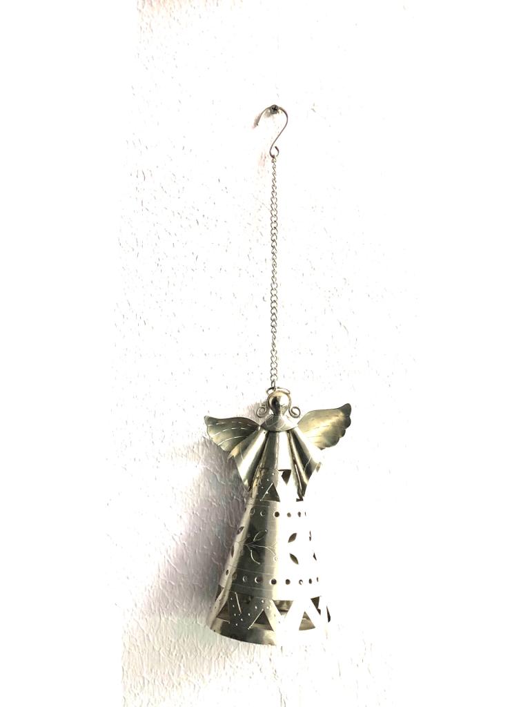 Angel Metal Nickel Painted Hanging Lighten Up Your Space Handcrafted Tamrapatra