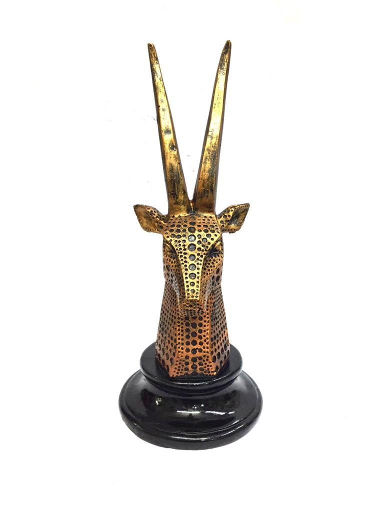 Antelope Face On Stand Elegant Animal Artwork Home Décor From Tamrapatra