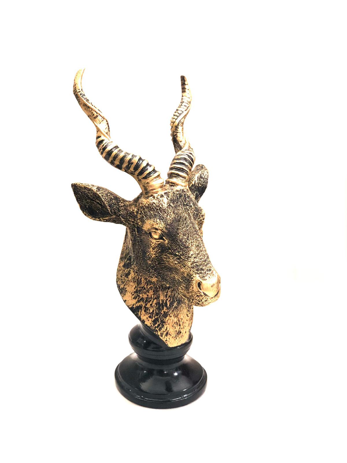 Twisted Horn Antelope Face Figure Animal Kingdom Home Décor From Tamrapatra