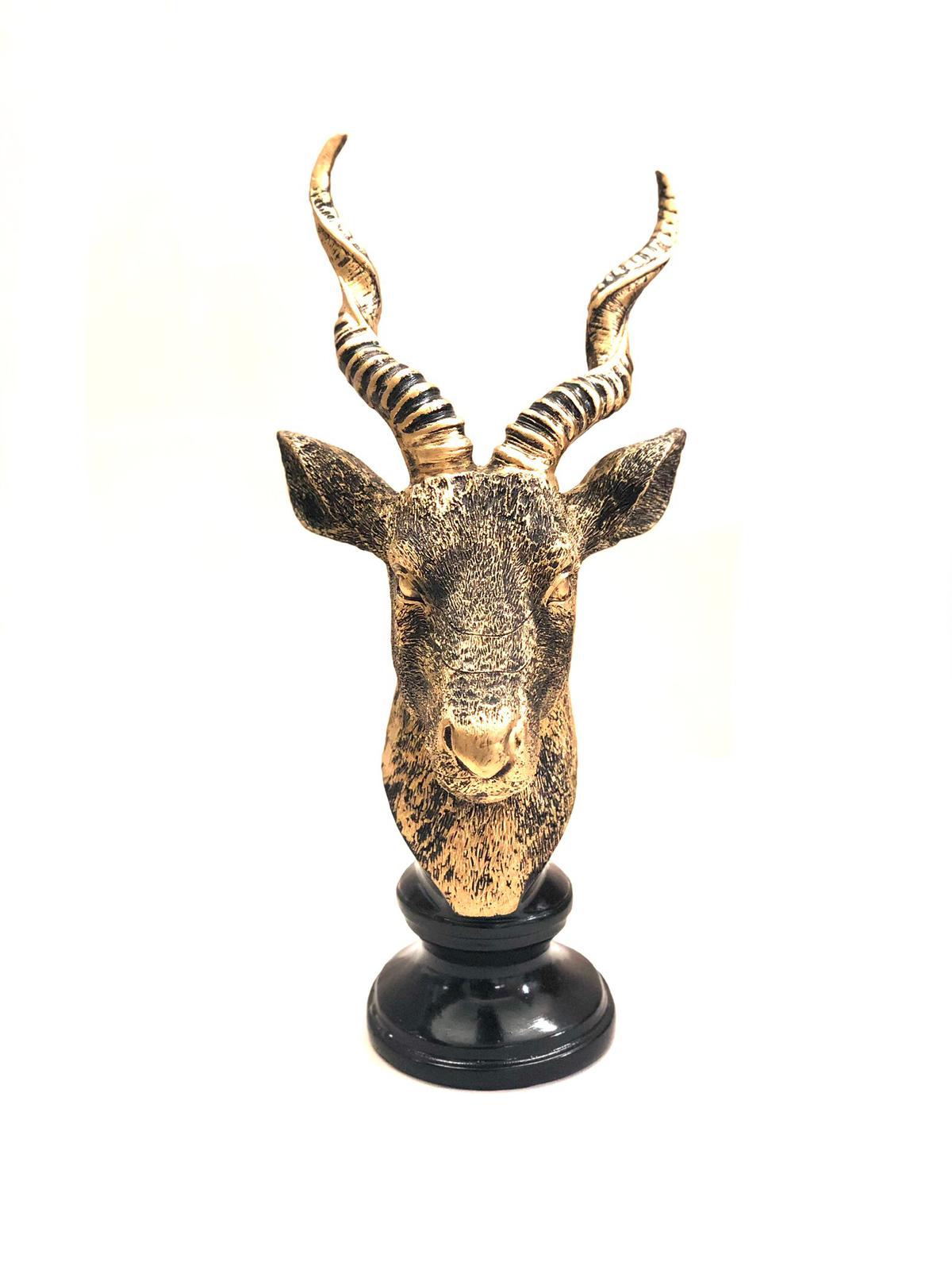 Twisted Horn Antelope Face Figure Animal Kingdom Home Décor From Tamrapatra