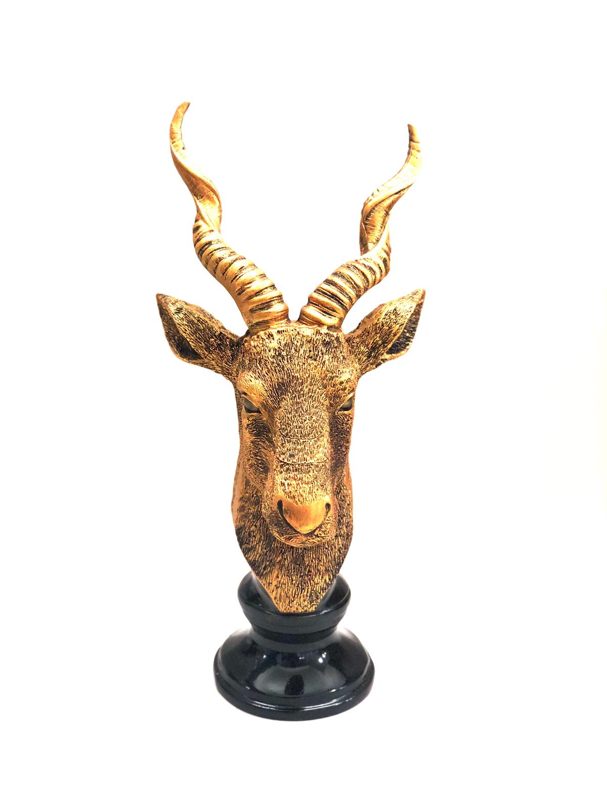 Twisted Horn Antelope Face Figure Animal Kingdom Home Décor From Tamrapatra