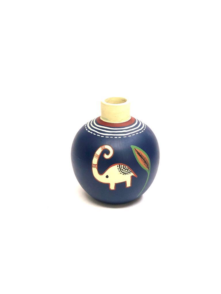 The Creation Of Pottery In Various Shapes Blue Animal Theme By Tamrapatra