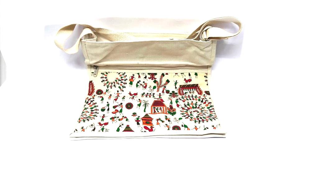 Cotton Bags With Zipper Exclusive Unisex Shopping Bags Warli Art Tamrapatra