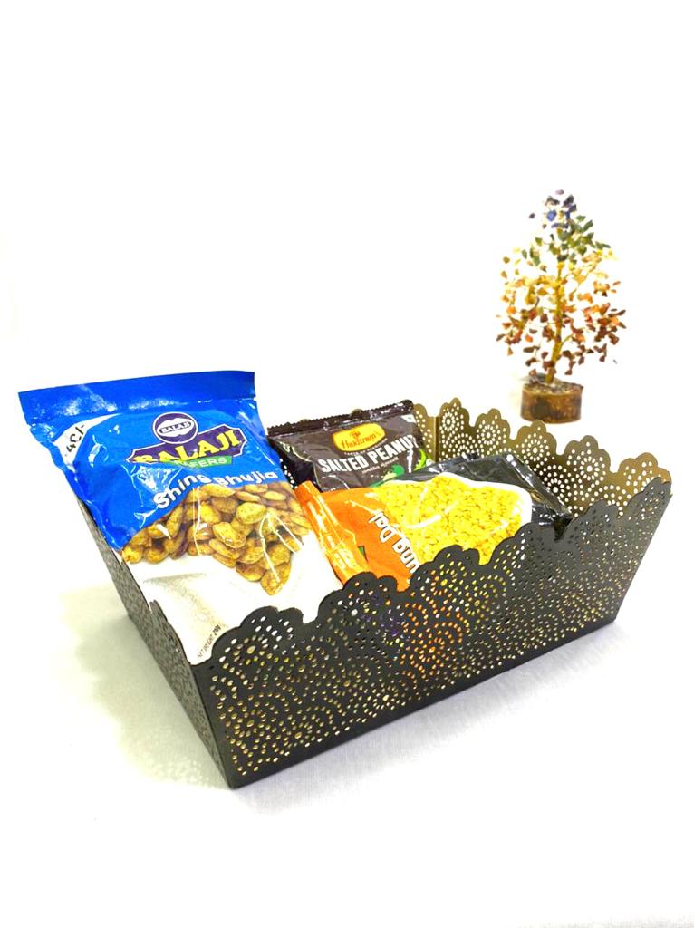 Planter Basket For Decoration Serving & Display Metal Laser Cut Tray Tamrapatra
