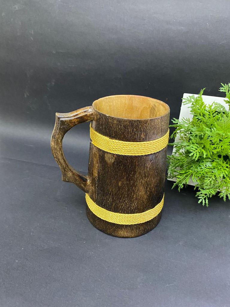 Big Wooden Beer Mugs Traditional Touch Kitchen Utility Artwork  From Tamrapatra