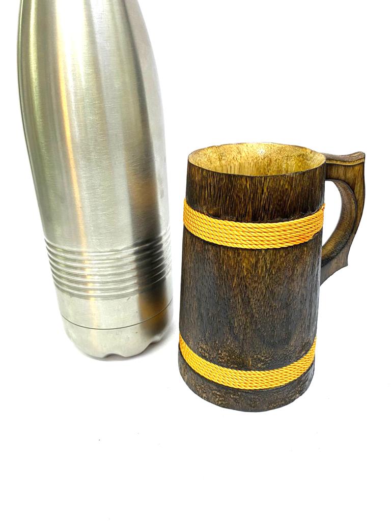 Big Wooden Beer Mugs Traditional Touch Kitchen Utility Artwork From Tamrapatra