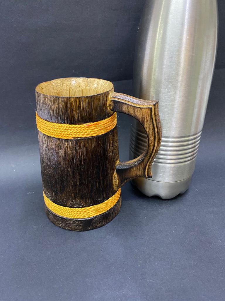 Big Wooden Beer Mugs Traditional Touch Kitchen Utility Artwork From Tamrapatra
