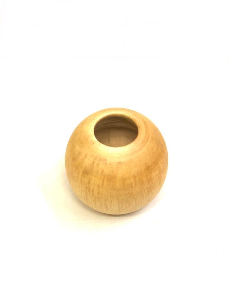 Wooden Round Pots Exclusive Range Of Modern Finish Ball Series By Tamrapatra