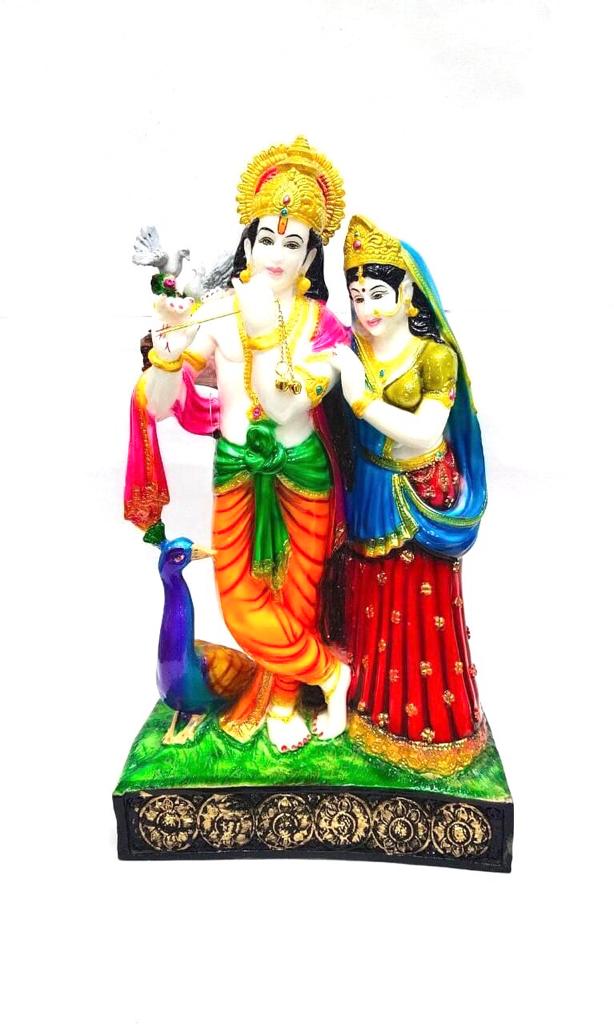 Radha Krishna Statue Idols Showpiece Spiritual Artwork Home Décor By Tamrapatra