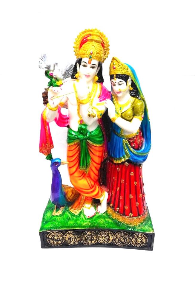 Radha Krishna Statue Idols Showpiece Spiritual Artwork Home Décor By Tamrapatra