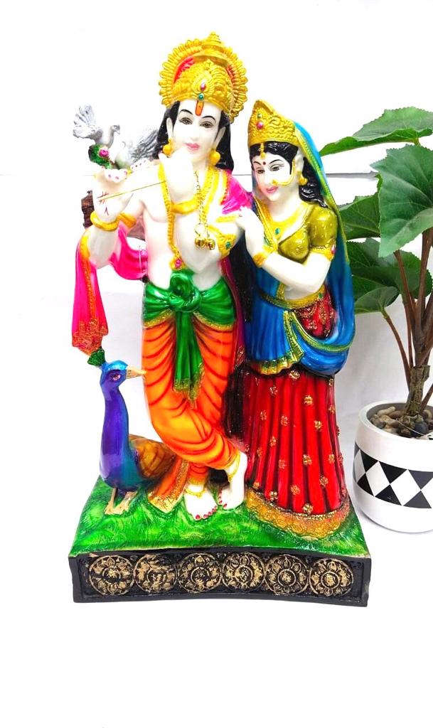 Radha Krishna Statue Idols Showpiece Spiritual Artwork Home Décor By Tamrapatra