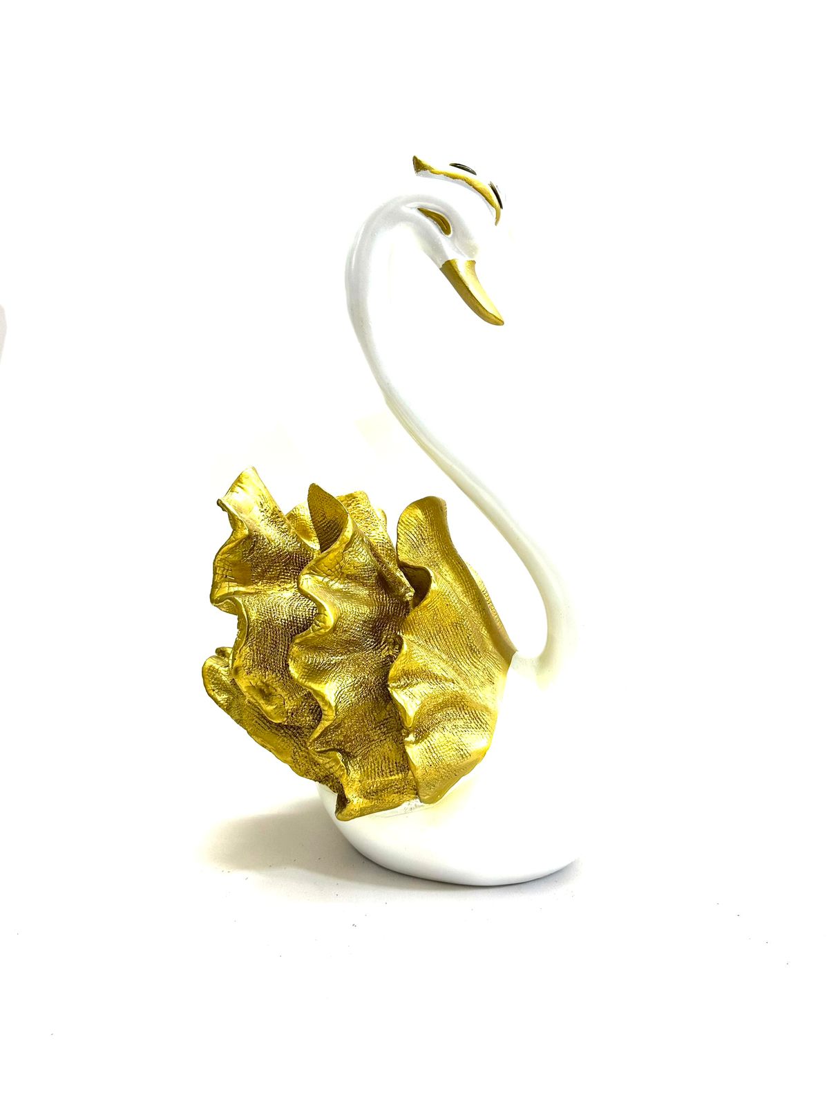 Big Swan Pair In Elegant Shades Corner Table TV Unit Display Décor By Tamrapatra