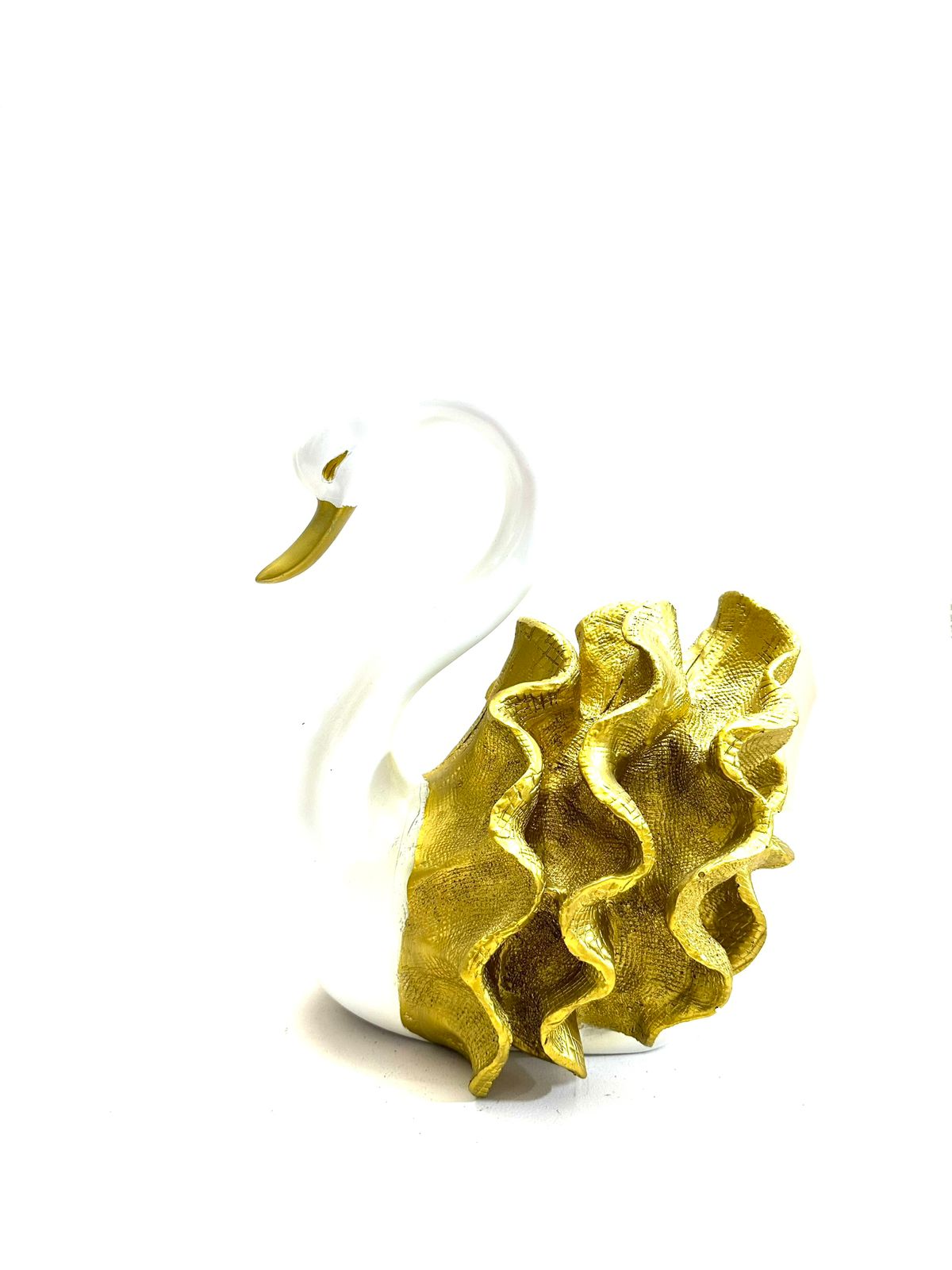 Big Swan Pair In Elegant Shades Corner Table TV Unit Display Décor By Tamrapatra