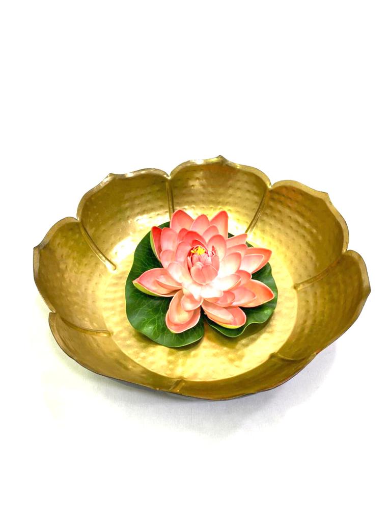 Pots Carving Lotus Beautiful Black & Gold Shades Luxurious Décor Tamrapatra