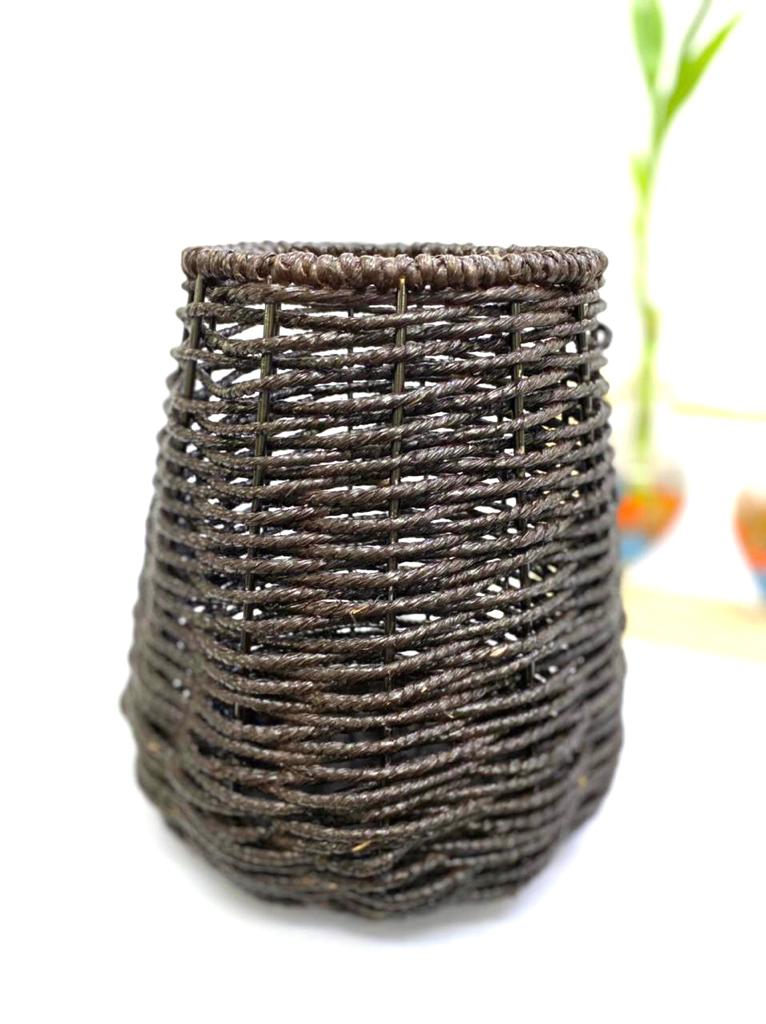 Jute Planters With Sturdy Metal Combination Various Shades From Tamrapatra