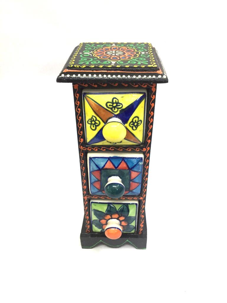 Exclusive Traditional Ceramic 3 Drawer Exclusive Variations Utility By Tamrapatra