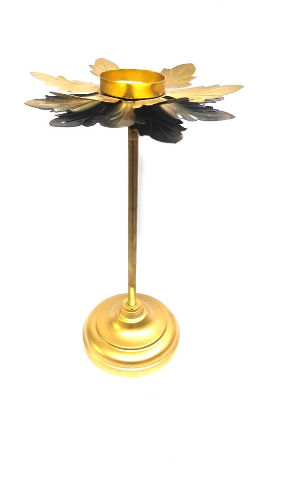 Bold Black & Gold Brilliant Butterfly Flower Pot With Tea Light Stand By Tamrapatra