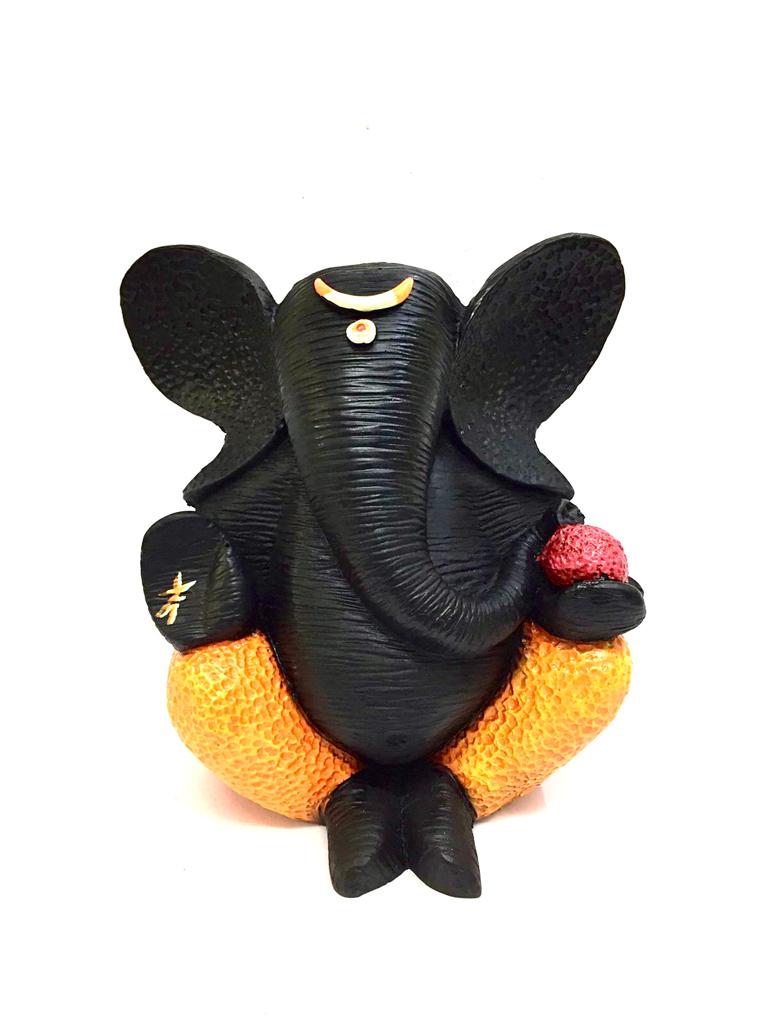 Unique Style Black & Orange Exclusive Home Décor Ganesha Resin Tamrapatra