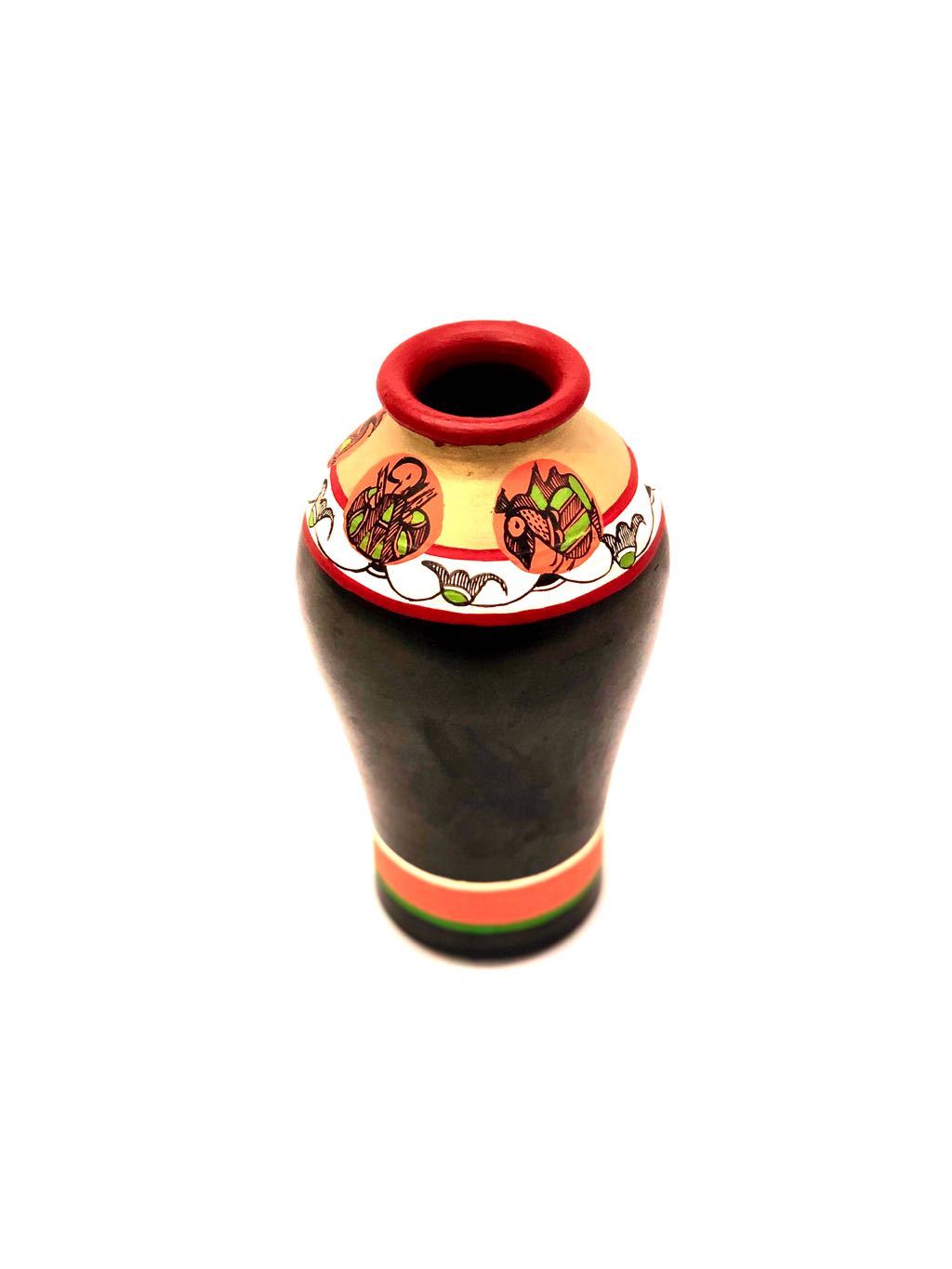 Madhubani Hand Painted Bottle Shape Pots By Skilled Artisans Tamrapatra - Tamrapatra