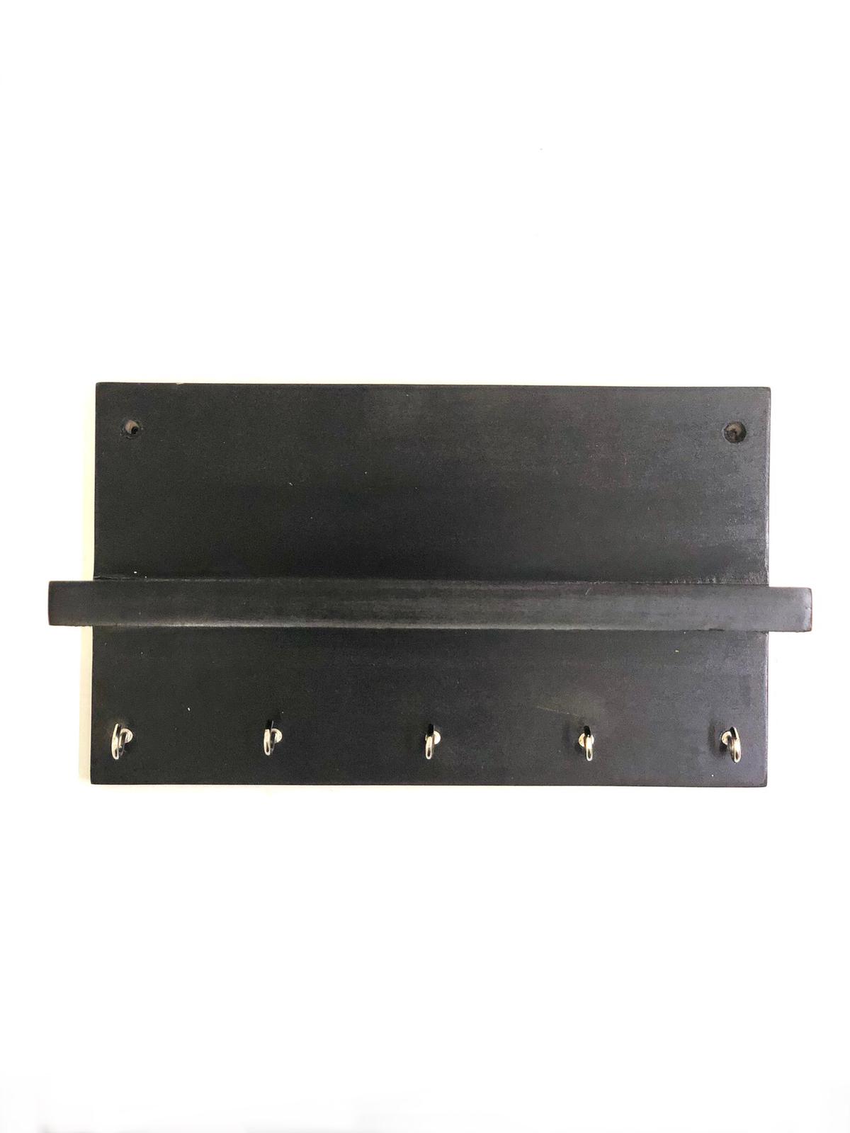 Multipurpose Shelf With Key Holder In Classic Black Must Buy Collection Tamrapatra