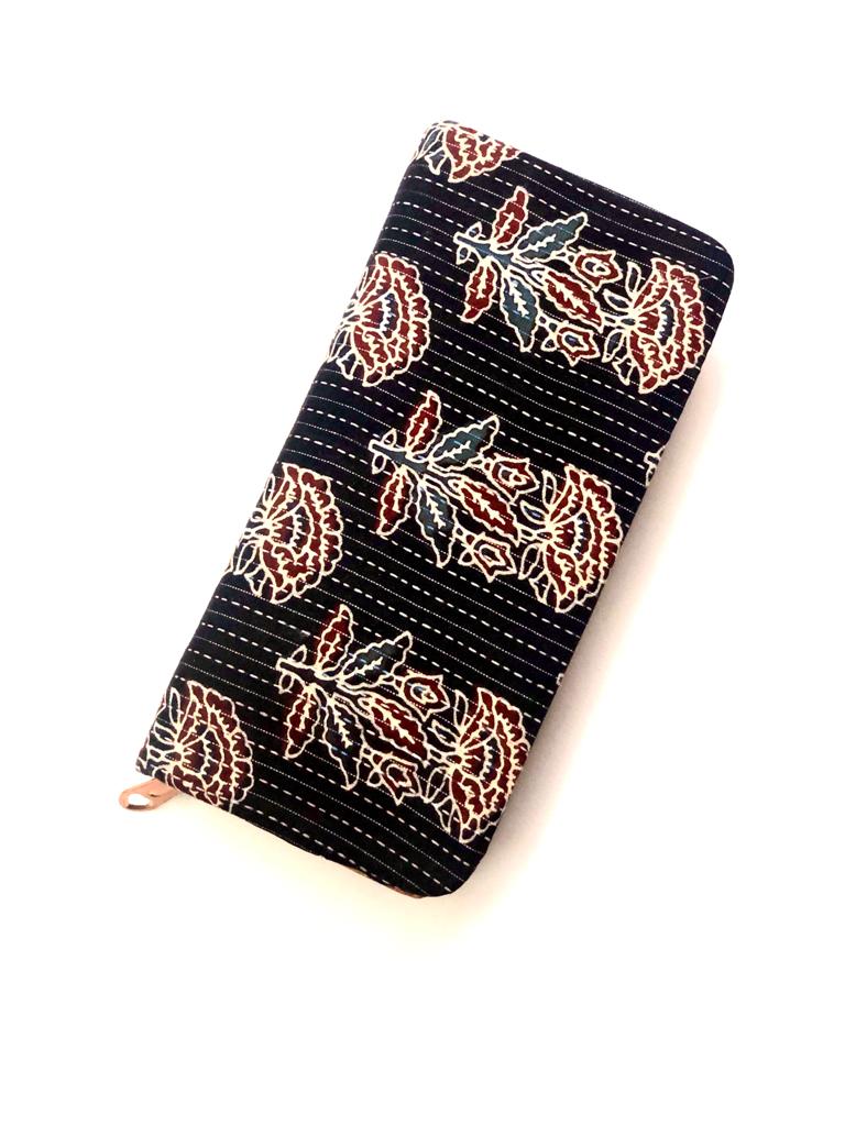 Fine Stitched Wallet Purse Clutch Block Print Women Fashion Gifts By Tamrapatra
