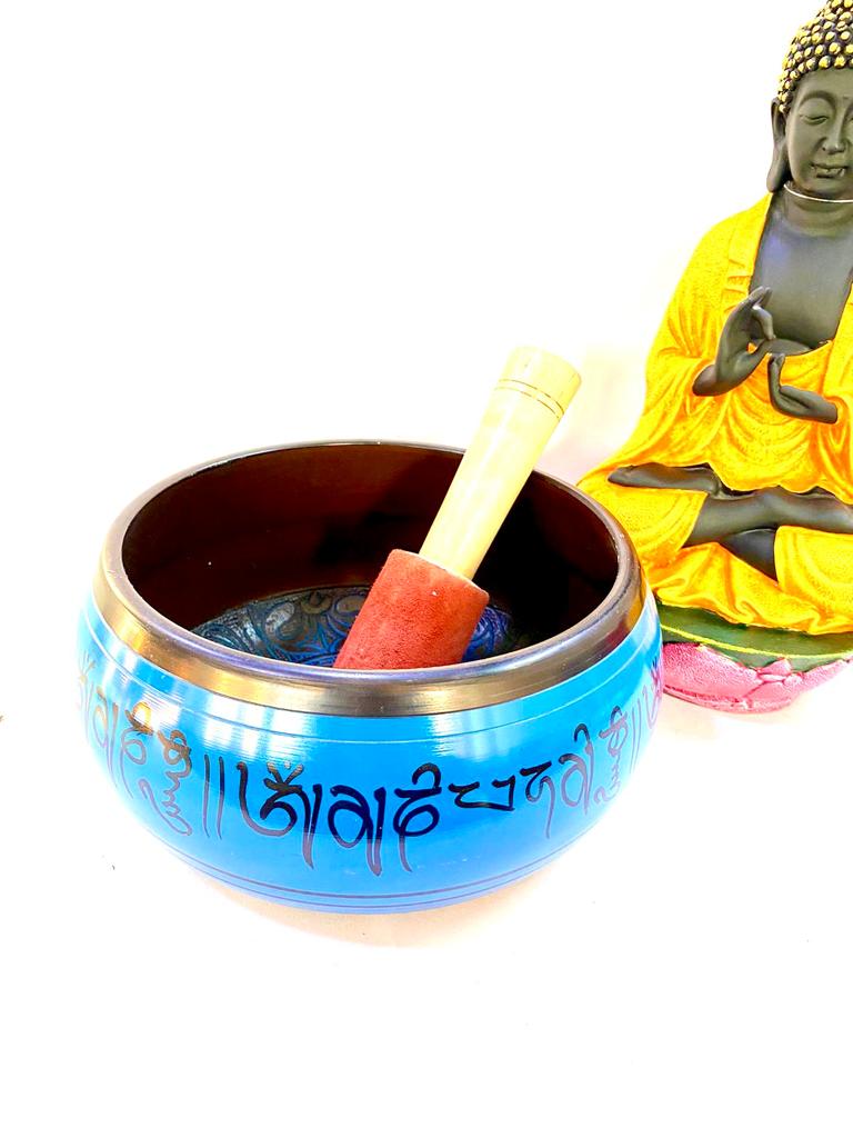 Tibetan Meditation Singing Bowl Om For Yoga & Decoration From Tamrapatra