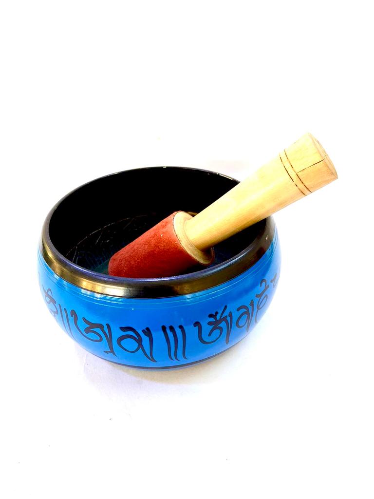 Tibetan Meditation Singing Bowl Om For Yoga & Decoration From Tamrapatra