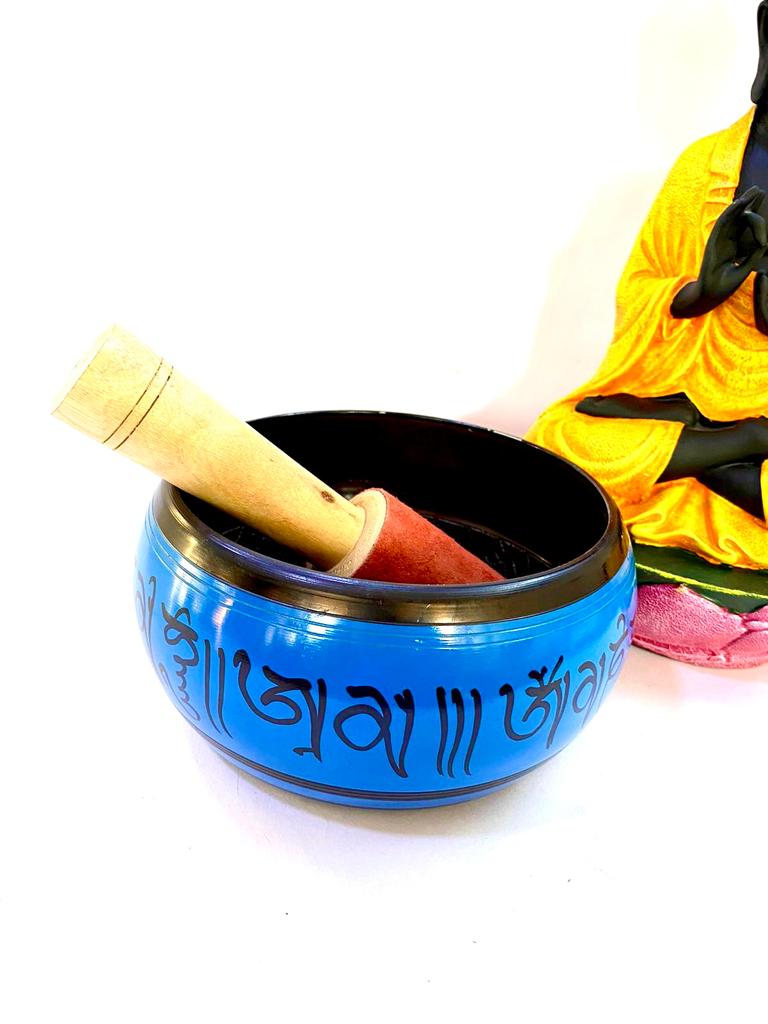 Tibetan Meditation Singing Bowl Om For Yoga & Decoration From Tamrapatra