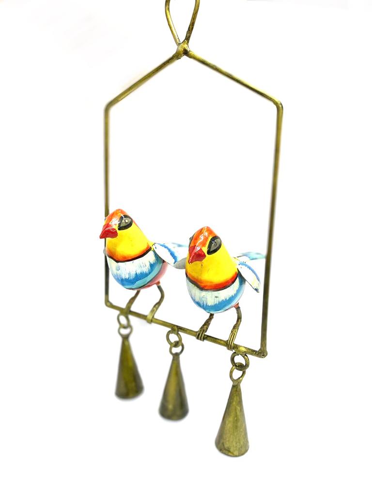 Siting Hanging Birds On Metal Chime Exclusive Bells Garden Balcony Tamrapatra