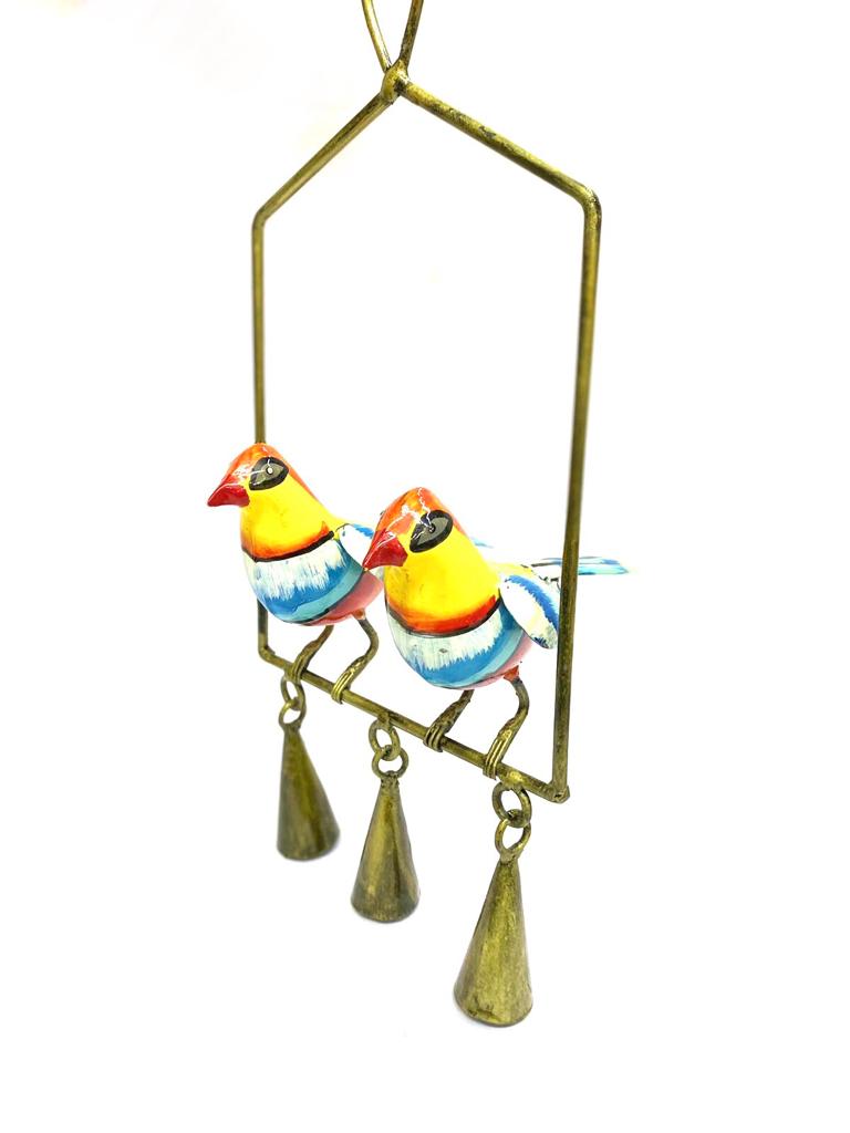 Siting Hanging Birds On Metal Chime Exclusive Bells Garden Balcony Tamrapatra