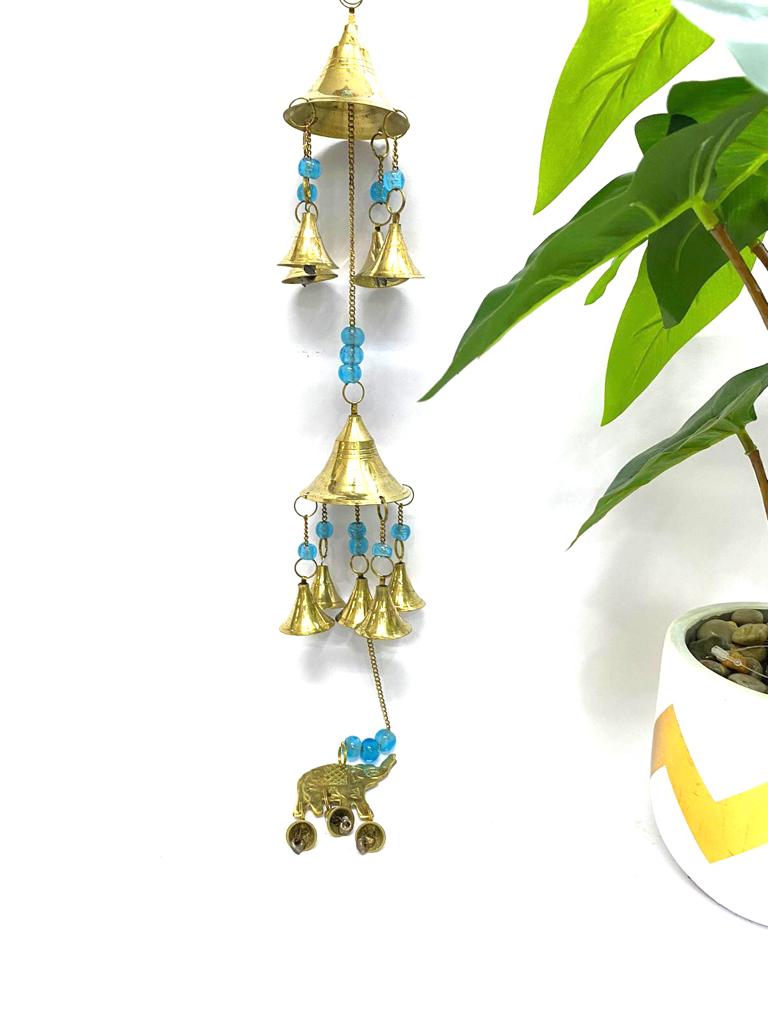 Traditional Elephant Golden Hangings Exclusive Metal Crafts From Tamrapatra