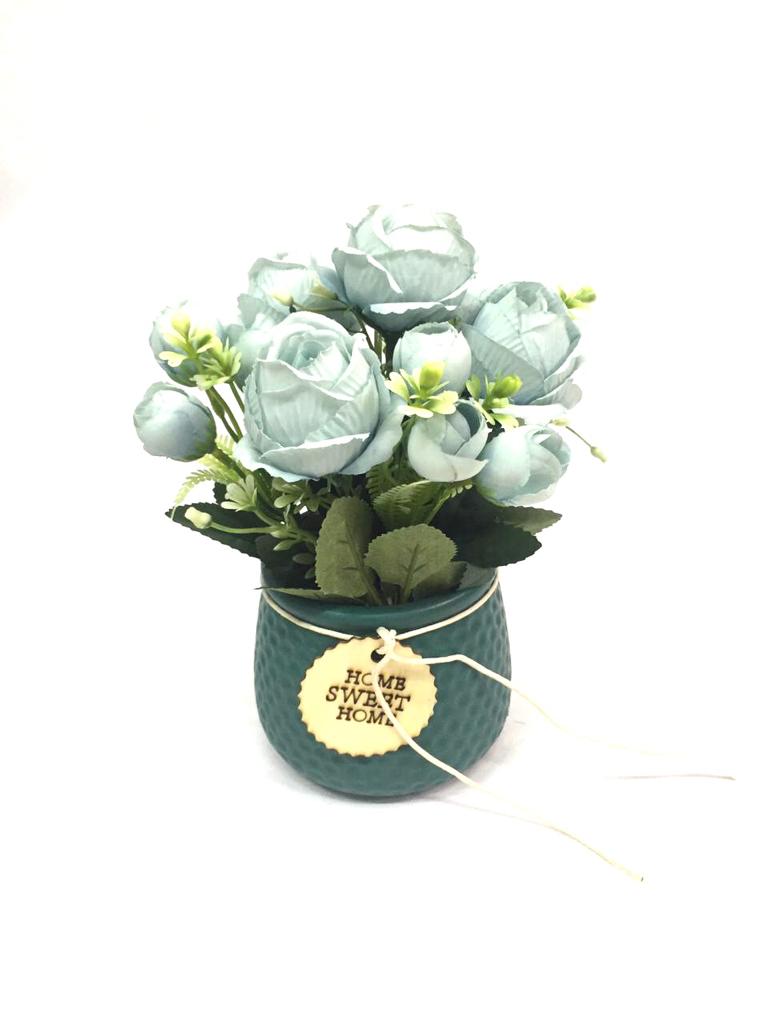 Hammered Home Sweet Home Ceramic Flower Pots In Modern Shades Tamrapatra