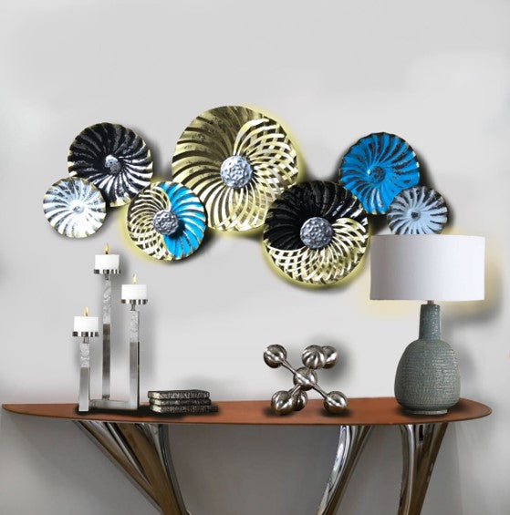 Sprinkle Metal Blue Gold Wall Décor With LED Fittings New Design By Tamrapatra
