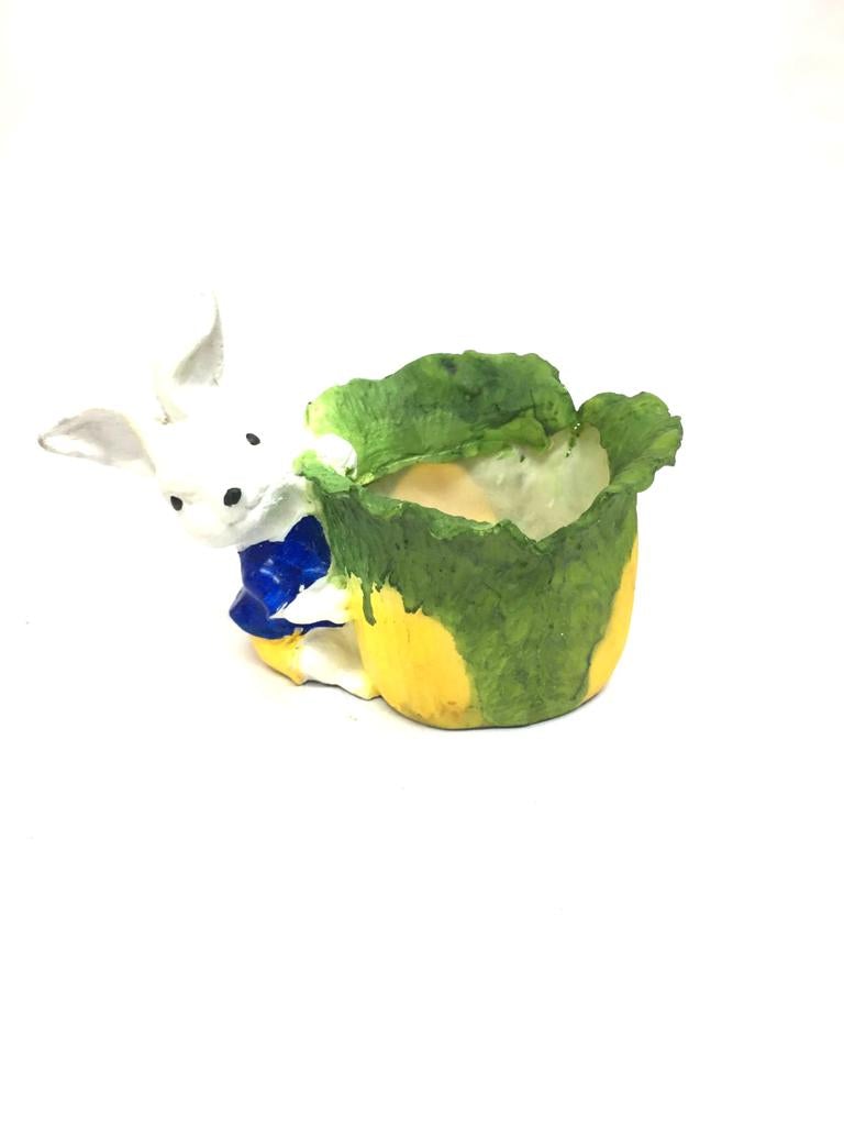 Rabbit Design Planter Carry Basket For Plants Succulents Décor By Tamrapatra