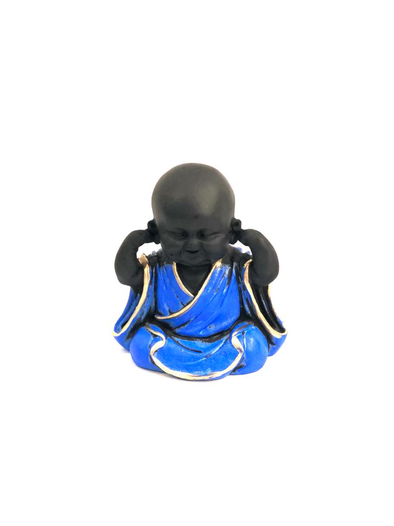 Three Wise Happy Monks Set Various Shades Feng Shui Spiritual Art Tamrapatra