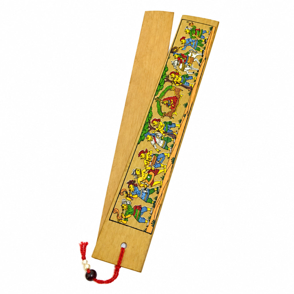 Wooden Bookmark With Tribal Painting For Utility Gifting's Stationary Tamrapatra - Tamrapatra