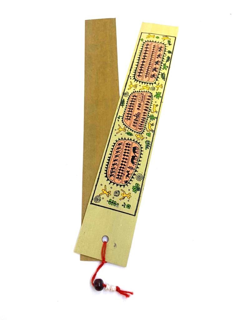 Wooden Bookmark With Tribal Painting For Utility Gifting's Stationary Tamrapatra