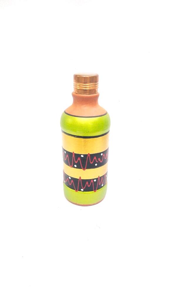 Hand Painted 500ml Earthenware Bottles Easy Carry Healthy Lifestyle Tamrapatra