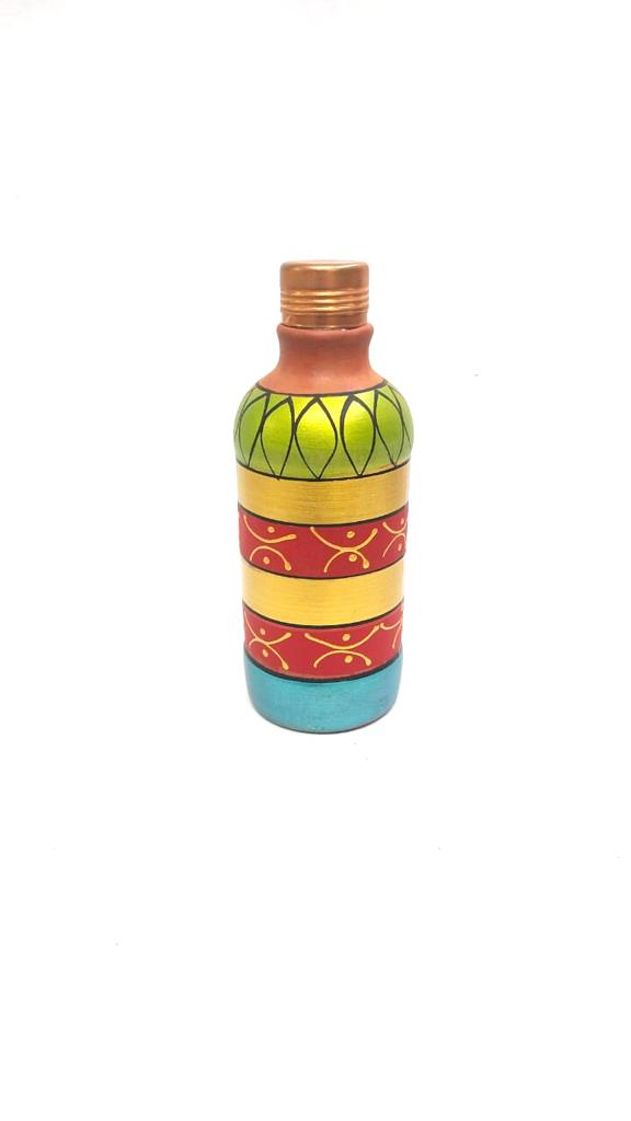 Hand Painted 500ml Earthenware Bottles Easy Carry Healthy Lifestyle Tamrapatra