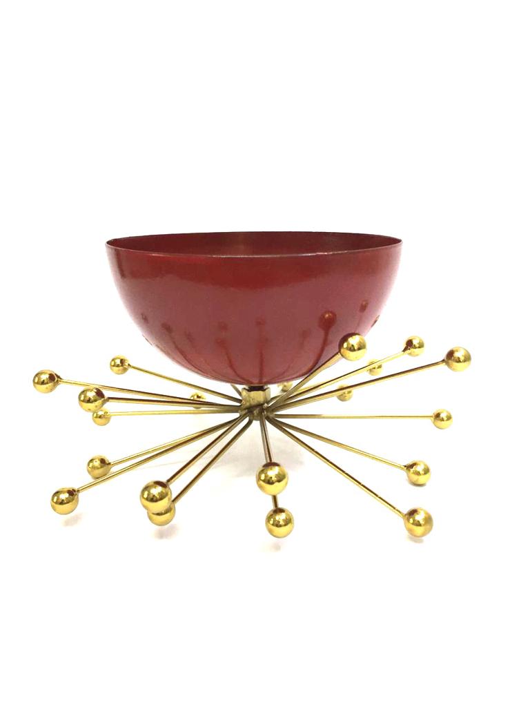 Elegant Bowl On Wired Metal Stand Excellent Design Creations From Tamrapatra