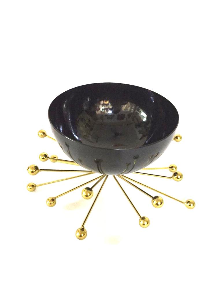 Elegant Bowl On Wired Metal Stand Excellent Design Creations From Tamrapatra